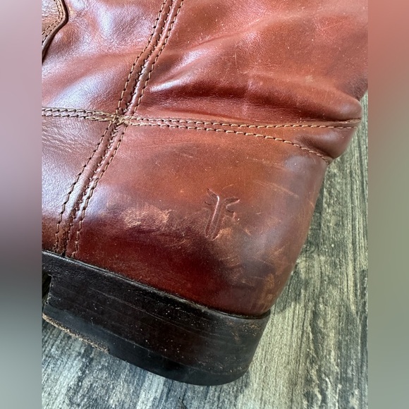 Frye Melissa Button Tall Leather Boot Cognac Western Equestrian Riding Sz8.5 B - Picture 13 of 17